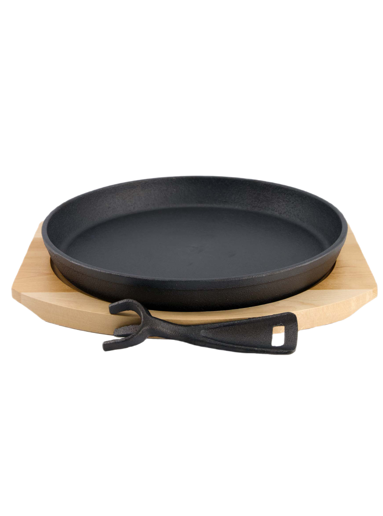 The Bastard Cast Iron Sizzling Plate & Holder
