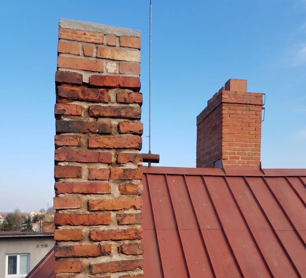 komín a střecha